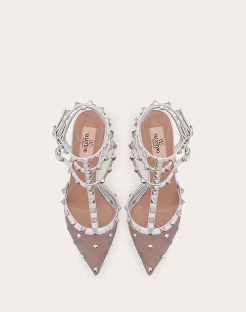 Red Valentino DÉCOLLETÉ ROCKSTUD IN RETE CON CRISTALLI E CINTURINI 65MM