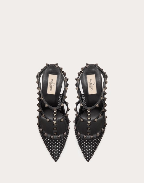 Red Valentino DÉCOLLETÉ ROCKSTUD IN RETE CON CRISTALLI E CINTURINI 100MM