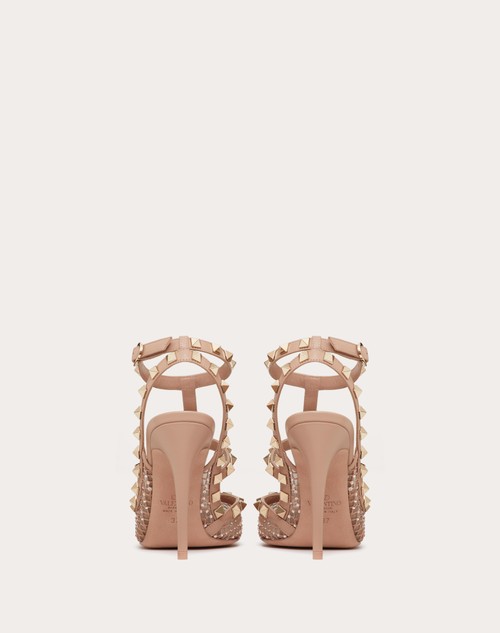 Red Valentino DÉCOLLETÉ ROCKSTUD IN RETE CON CRISTALLI E CINTURINI 100MM
