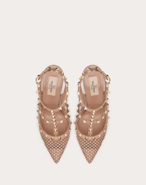 Red Valentino DÉCOLLETÉ ROCKSTUD IN RETE CON CRISTALLI E CINTURINI 100MM