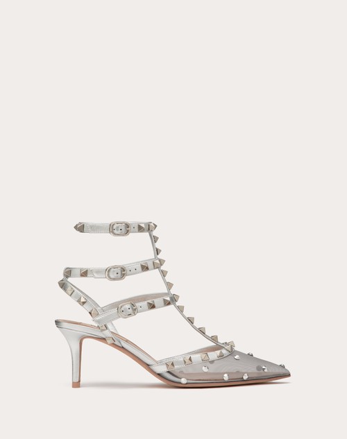Red Valentino DÉCOLLETÉ ROCKSTUD IN RETE CON CRISTALLI E CINTURINI 65MM