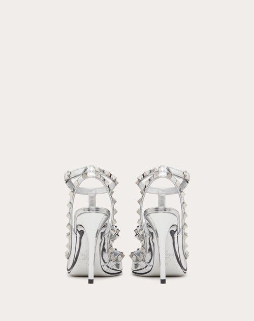 Red Valentino DÉCOLLETÉ ROCKSTUD IN SPECCHIO CON CINTURINI E BORCHIE IN TONO 100MM