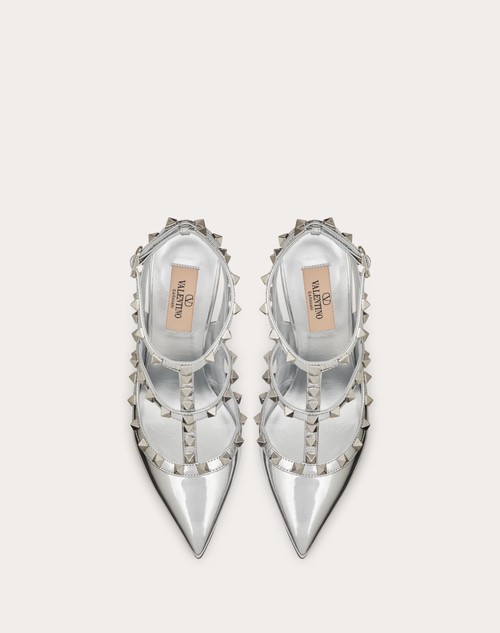 Red Valentino DÉCOLLETÉ ROCKSTUD IN SPECCHIO CON CINTURINI E BORCHIE IN TONO 100MM