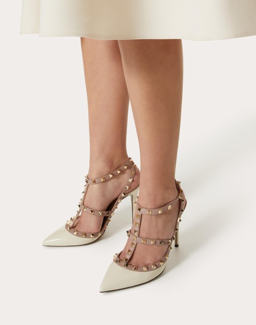 Red Valentino DÉCOLLETÉ ROCKSTUD IN VERNICE CON CINTURINI 100MM