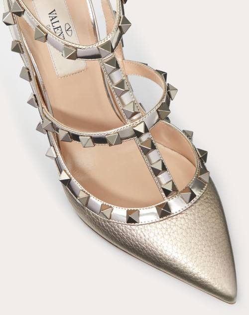 Red Valentino DÉCOLLETÉ ROCKSTUD METALLIZZATA CON CINTURINI 100MM