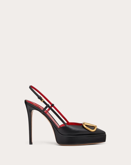 Red Valentino DÉCOLLETÉ SLINGBACK CON PLATEAU VLOGO SIGNATURE IN VITELLO 120MM