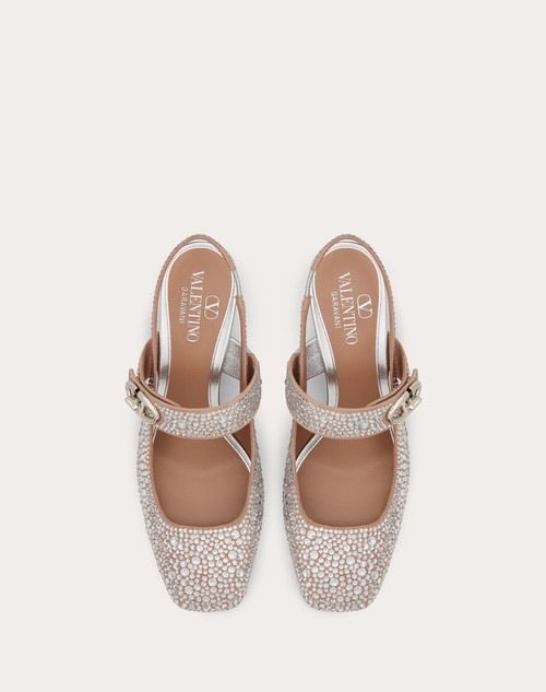 Red Valentino DÉCOLLETÉ SLINGBACK MARY-JANE VLOGO LOCKER CON CRISTALLI 60MM