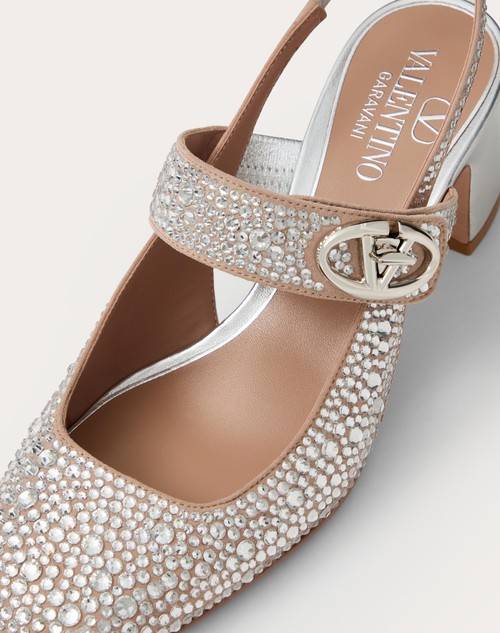 Red Valentino DÉCOLLETÉ SLINGBACK MARY-JANE VLOGO LOCKER CON CRISTALLI 60MM