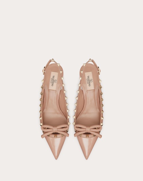 Red Valentino DÉCOLLETÉ SLINGBACK ROCKSTUD BOW IN VERNICE 60MM