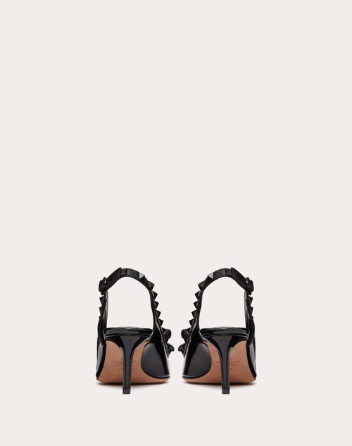 Red Valentino DÉCOLLETÉ SLINGBACK ROCKSTUD BOW IN VERNICE E BORCHIE IN TONO 60MM