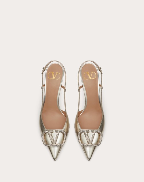 Red Valentino DÉCOLLETÉ SLINGBACK VLOGO GLOW IN NAPPA LAMINATA 80MM