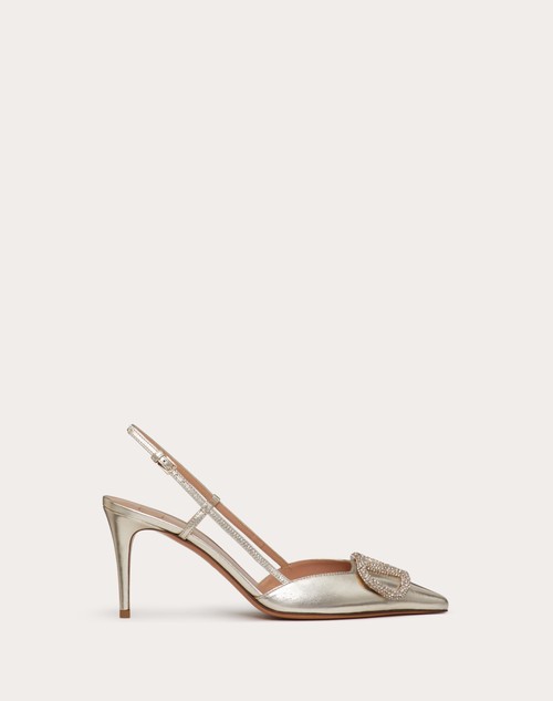Red Valentino DÉCOLLETÉ SLINGBACK VLOGO GLOW IN NAPPA LAMINATA 80MM