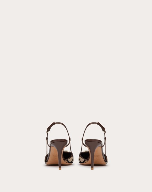 Red Valentino DÉCOLLETÉ SLINGBACK VLOGO SIGNATURE IN TOILE ICONOGRAPHE 80MM