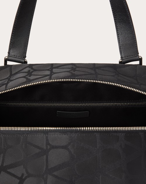 Red Valentino DUFFLE TOILE ICONOGRAPHE IN TESSUTO TECNICO CON DETTAGLI IN PELLE