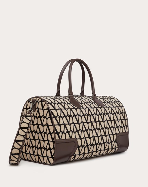 Red Valentino DUFFLE TOILE ICONOGRAPHE IN TOILE ICONOGRAPHE CON DETTAGLI IN PELLE