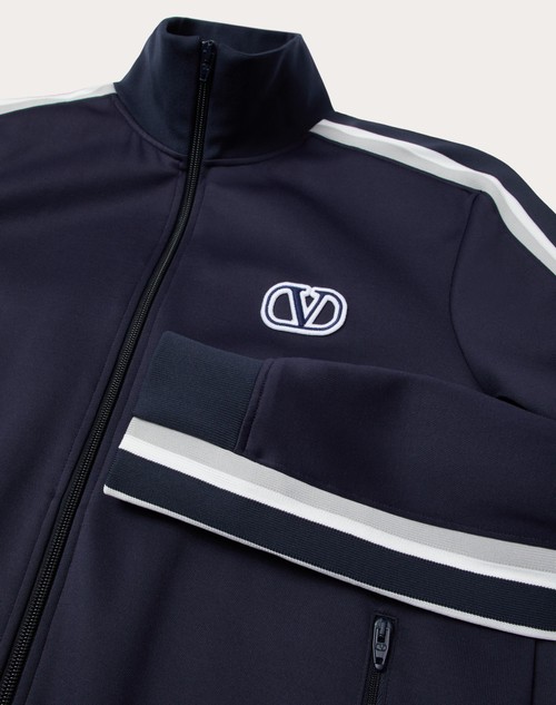 Red Valentino FELPA COLLO ALTO IN ACETATO CON ZIP E PATCH VLOGO SIGNATURE