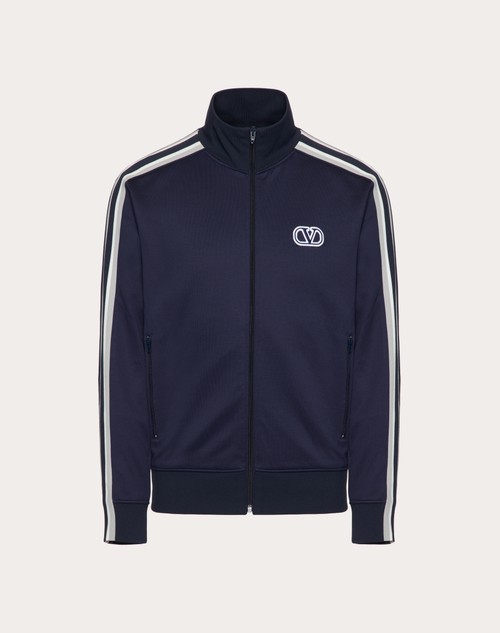 Red Valentino FELPA COLLO ALTO IN ACETATO CON ZIP E PATCH VLOGO SIGNATURE