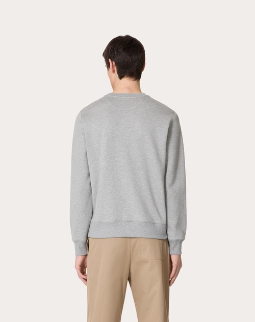 Red Valentino FELPA GIROCOLLO IN COTONE CON STAMPA VALENTINO