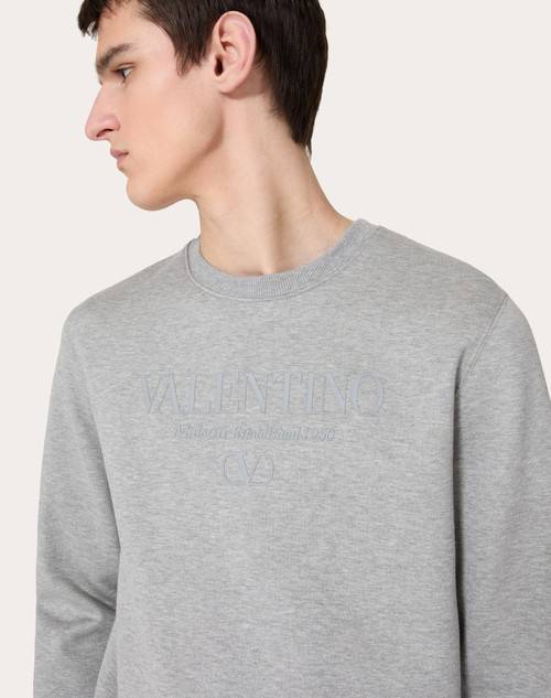 Red Valentino FELPA GIROCOLLO IN COTONE CON STAMPA VALENTINO