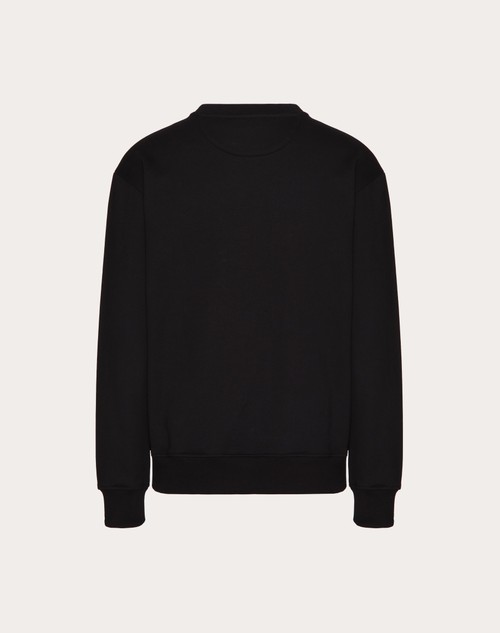 Red Valentino FELPA GIROCOLLO IN COTONE CON STAMPA VALENTINO