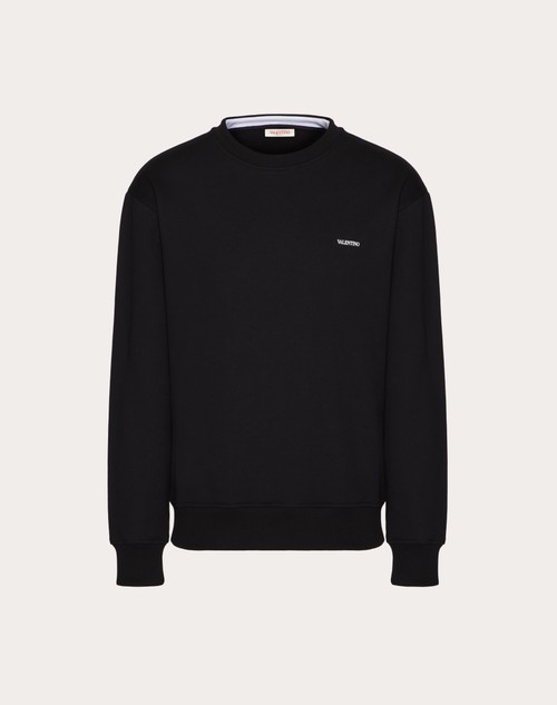 Red Valentino FELPA GIROCOLLO IN COTONE CON STAMPA VALENTINO