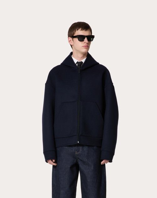 Red Valentino FELPA IN LANA E CASHMERE CON CAPPUCCIO