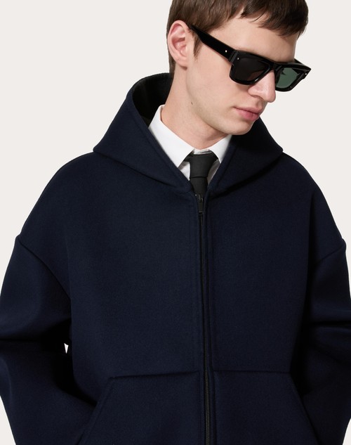 Red Valentino FELPA IN LANA E CASHMERE CON CAPPUCCIO