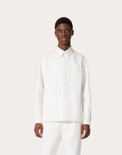 Red Valentino GIACCA CAMICIA IN CANVAS DI COTONE CON MOTIVO TOILE ICONOGRAPHE