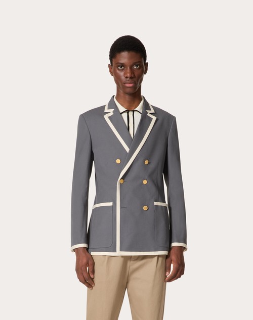 Red Valentino GIACCA DOPPIOPETTO IN CANVAS DI COTONE STRETCH