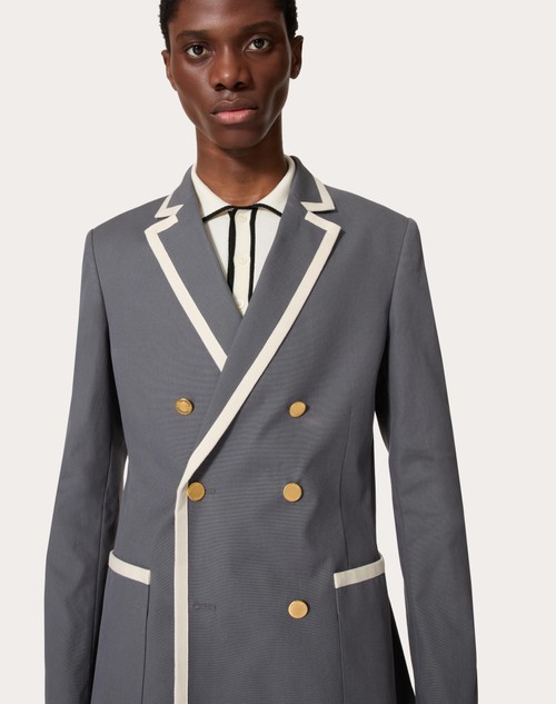 Red Valentino GIACCA DOPPIOPETTO IN CANVAS DI COTONE STRETCH