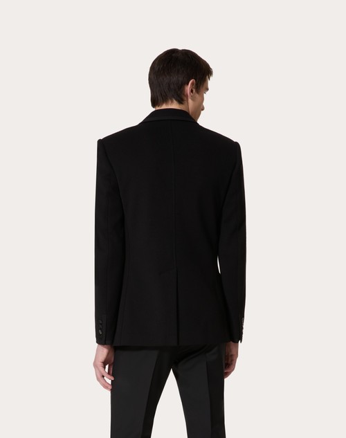 Red Valentino GIACCA DOPPIOPETTO IN JERSEY DI COTONE CON PATCH VLOGO SIGNATURE