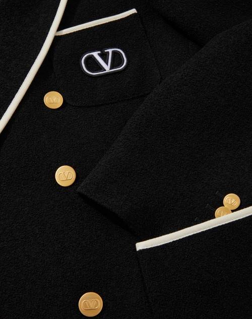 Red Valentino GIACCA DOPPIOPETTO IN LANA BOUCLE' CON RICAMO VLOGO SIGNATURE