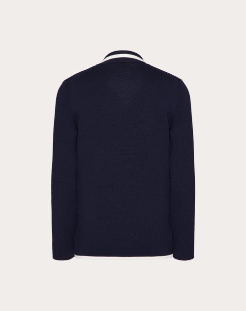 Red Valentino GIACCA DOPPIOPETTO IN LANA CON V DETAIL METALLICA