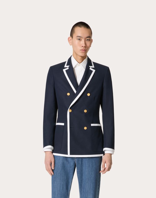 Red Valentino GIACCA DOPPIOPETTO IN POPELINE DI COTONE ACCOPPIATO CON SCUBA