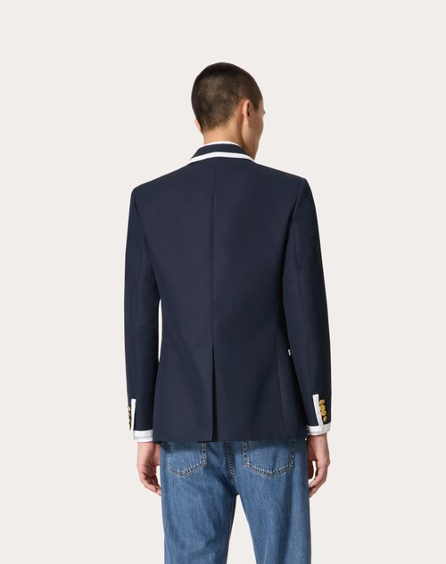 Red Valentino GIACCA DOPPIOPETTO IN POPELINE DI COTONE ACCOPPIATO CON SCUBA