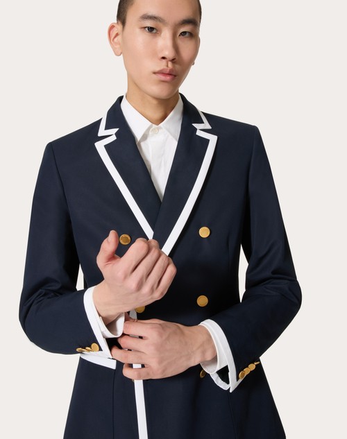 Red Valentino GIACCA DOPPIOPETTO IN POPELINE DI COTONE ACCOPPIATO CON SCUBA