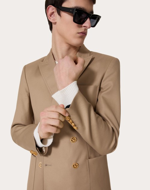 Red Valentino GIACCA DOPPIOPETTO IN SATIN DI COTONE