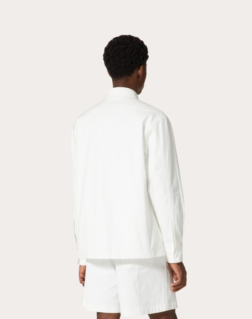 Red Valentino GIACCA IN CANVAS DI COTONE STRETCH CON V DETAIL GOMMATA