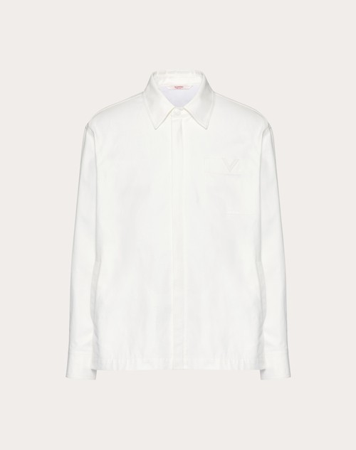 Red Valentino GIACCA IN CANVAS DI COTONE STRETCH CON V DETAIL GOMMATA