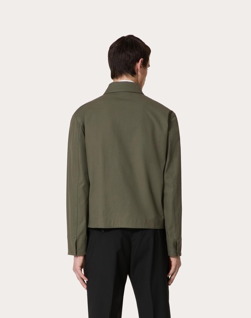 Red Valentino GIACCA IN CANVAS DI COTONE STRETCH CON V DETAIL METALLICA