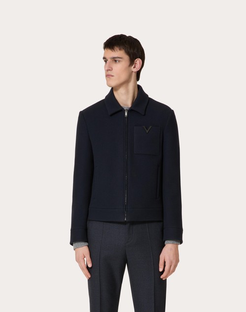 Red Valentino GIACCA IN LANA CON V DETAIL METALLICA