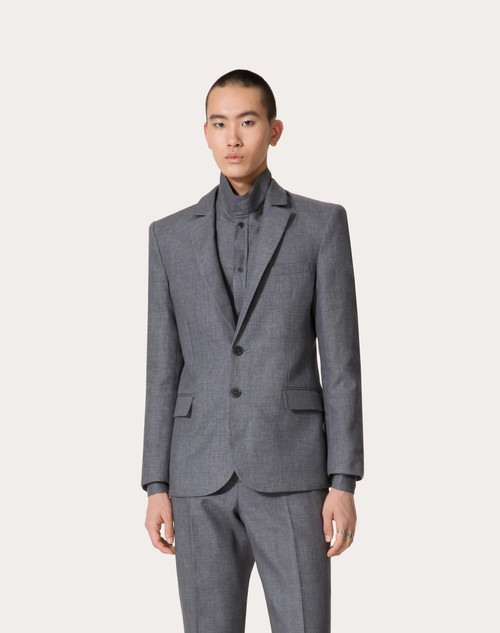 Red Valentino GIACCA MONOPETTO IN LINO ACCOPPIATA CON SCUBA