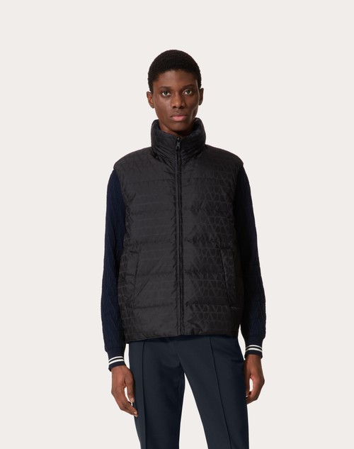 Red Valentino GILET IN NYLON REVERSIBILE CON MOTIVO TOILE ICONOGRAPHE