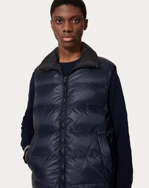 Red Valentino GILET IN NYLON REVERSIBILE CON MOTIVO TOILE ICONOGRAPHE