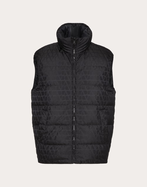 Red Valentino GILET IN NYLON REVERSIBILE CON MOTIVO TOILE ICONOGRAPHE