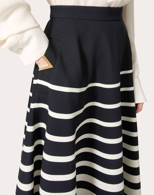 Red Valentino GONNA MIDI IN CREPE COUTURE VALENTINO ROOMVIEW