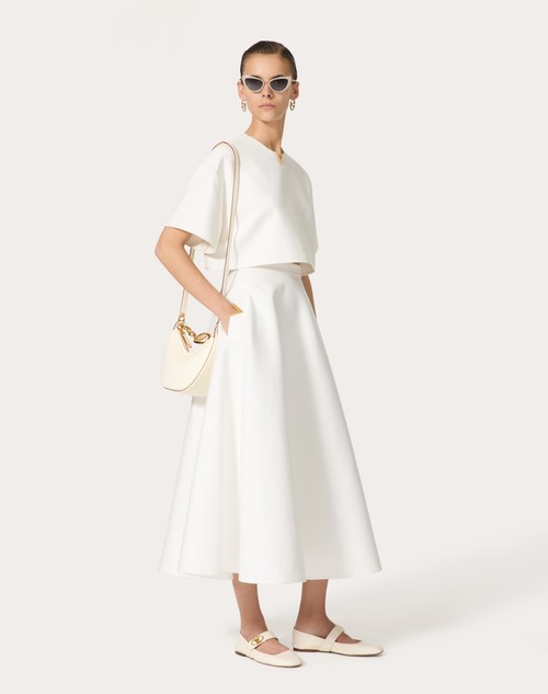 Red Valentino GONNA MIDI IN LIGHT DOUBLE SPLITTABLE GABARDINE