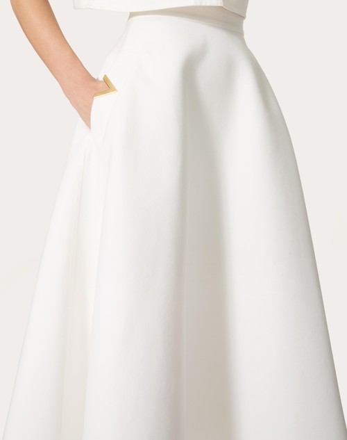 Red Valentino GONNA MIDI IN LIGHT DOUBLE SPLITTABLE GABARDINE