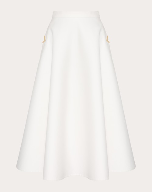 Red Valentino GONNA MIDI IN LIGHT DOUBLE SPLITTABLE GABARDINE