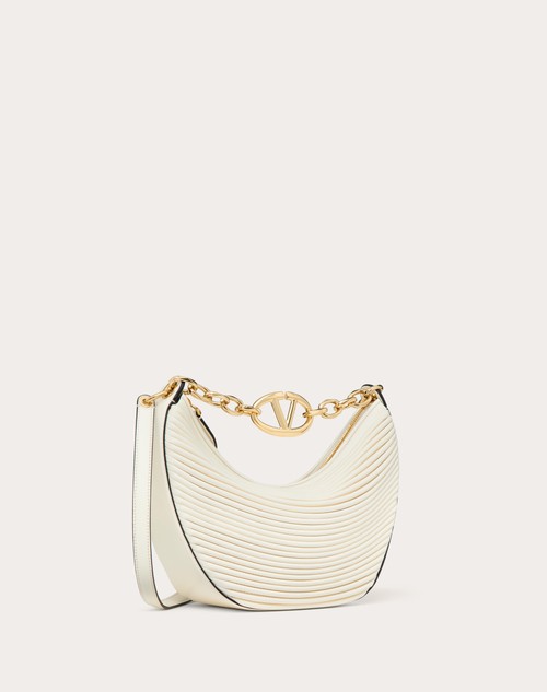 Red Valentino HOBO PICCOLA VLOGO MOON BAG IN NAPPA LAVORATA CON CATENA